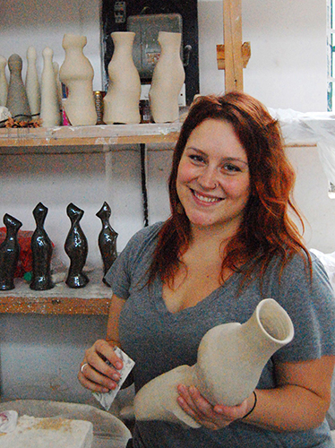 Stephanie Galli with some of her ceramic work. | Courtesy photo