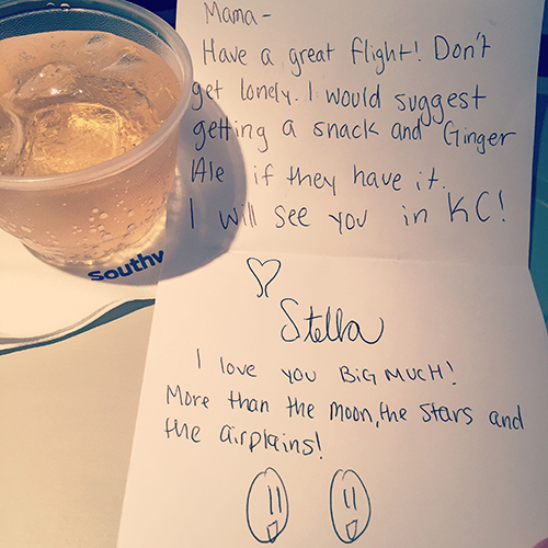 An encouraging note from Samantha's daughter, Stella. | Photo by Samantha Eibling