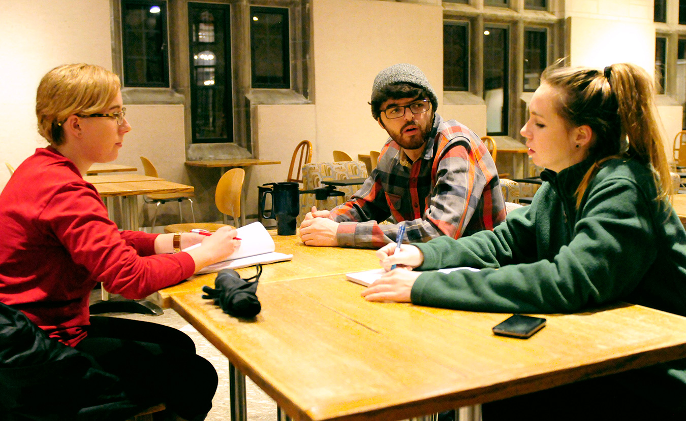 The original three HOPE mentors (l-r) Haley Clements, Jesse Cooperman, and Sarah Swank. | Photo by Ann Georgescu