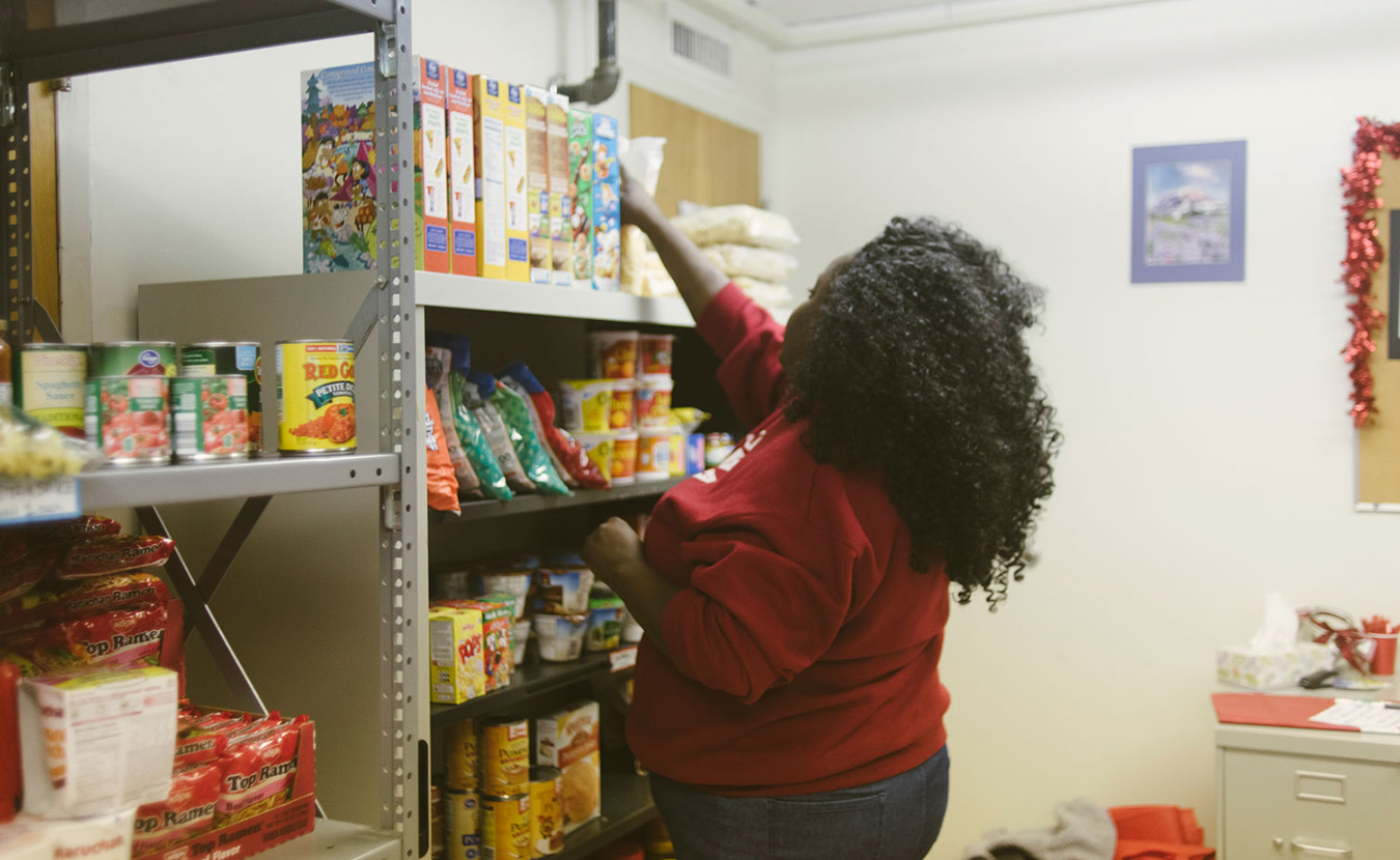 Mercedes Jones founded the Crimson Cupboard to combat food insecurity on the Indiana University campus. The food pantry focuses on student-specific issues, such as the fact that dorm residents don't have easy access to kitchens. | Photo by Natasha Komoda