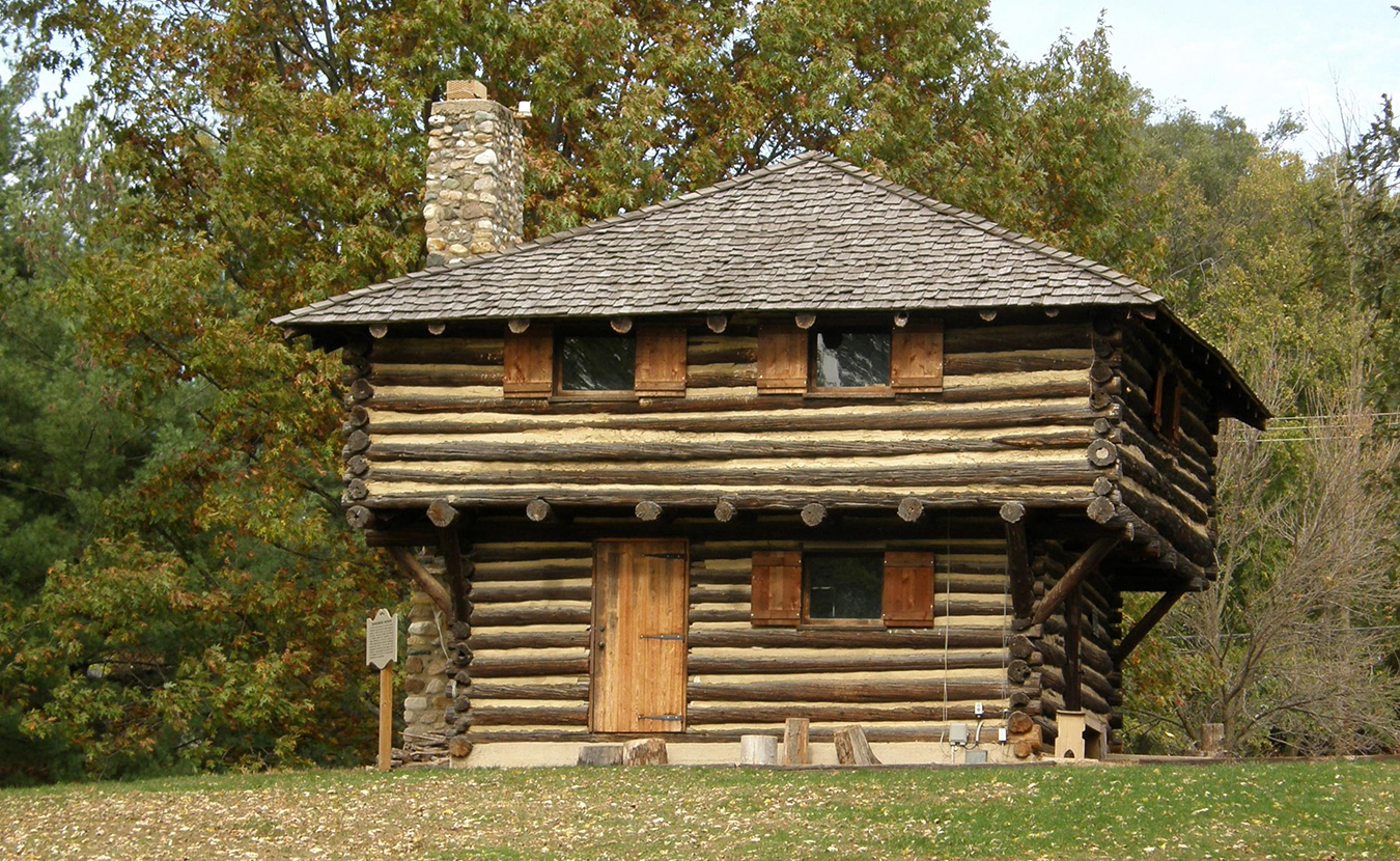 A replica of the old blockhouse at Historic Fort Ouiatenon Park. | Photo courtesy of Jim Hammer