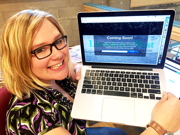 Editorial Director Lynae Sowinski just minutes prior to launching LimestonePostMagazine.com on September 4, 2015. | Limestone Post