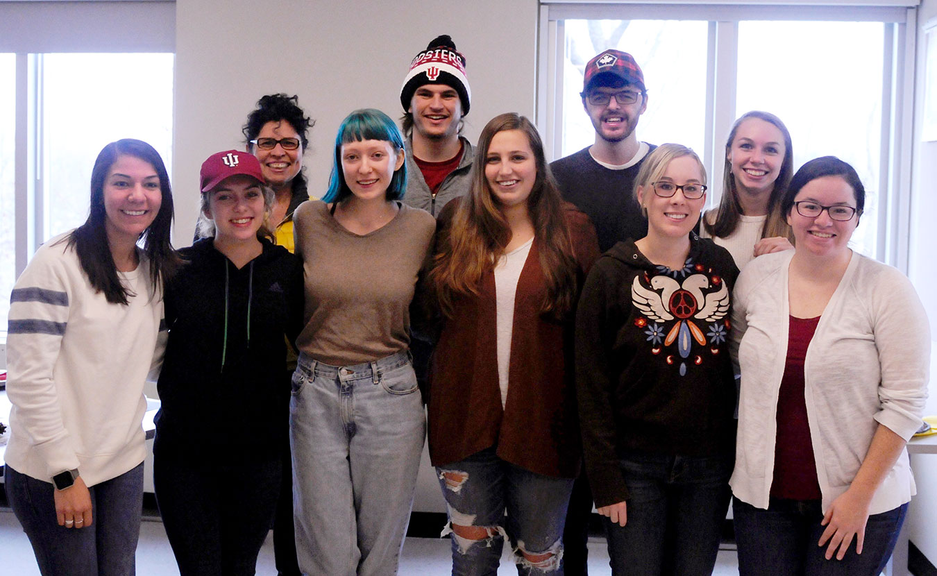 The number of HOPE mentors has increased from three to thirteen in the past year. Pictured here are (front row, l-r) Helena Flores, Hannah Heidenreich, Lizzy Chandler, Abby Huber, Haley Clements, (back row, l-r) Theresa Ochoa, Eric Larson, Jesse Cooperman, and Sarah Swank. | Photo by Ann Georgescu