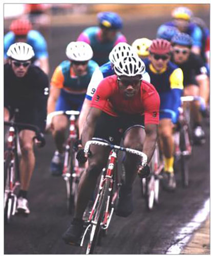 Bishop recruited riders for Team Major Taylor from across the country. Pictured here is Joshua Weir (front) in 2002. | Courtesy photo