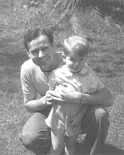 RLJ with Larry on his third birthday in the summer of 1945. | Photo by Vernice Baker Lockridge. Photographs from <a href="http://www.raintreecounty.com/bookphot.html" target="_blank">raintreecounty.com</a> are used with permission of The Estate of Ross Lockridge, Jr.