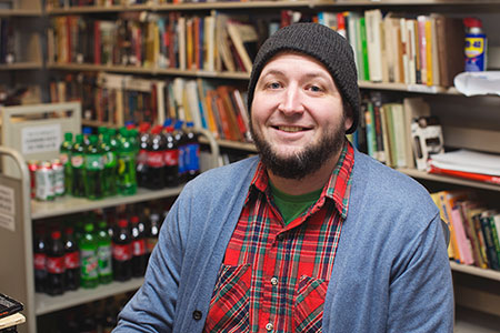 Jared Cheek, owner and manager of Flannelgraph Records. | Photo by Chaz Mottinger