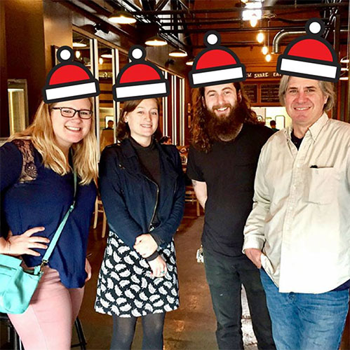Happy holidays, from the LP staff! (l-r) Lynae Sowinski, Emily Winters, Dason Anderson, and Ron Eid. | Limestone Post