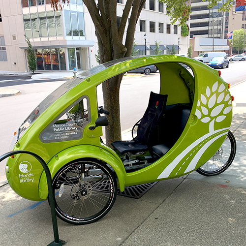 The Monroe County Public Library book bike will be on hand and filled with nature books during the City's 200 Years of Bloomington Trees Concert Series. | Limestone Post