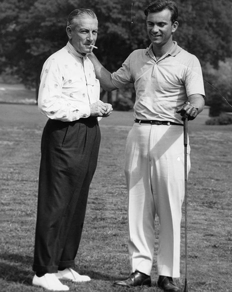 Hoagy, left, and Hoagy Bix on the golf course. | HC Series 3, Box 9, item 59. Hoagy Carmichael Collection, Archives of Traditional Music, Indiana University