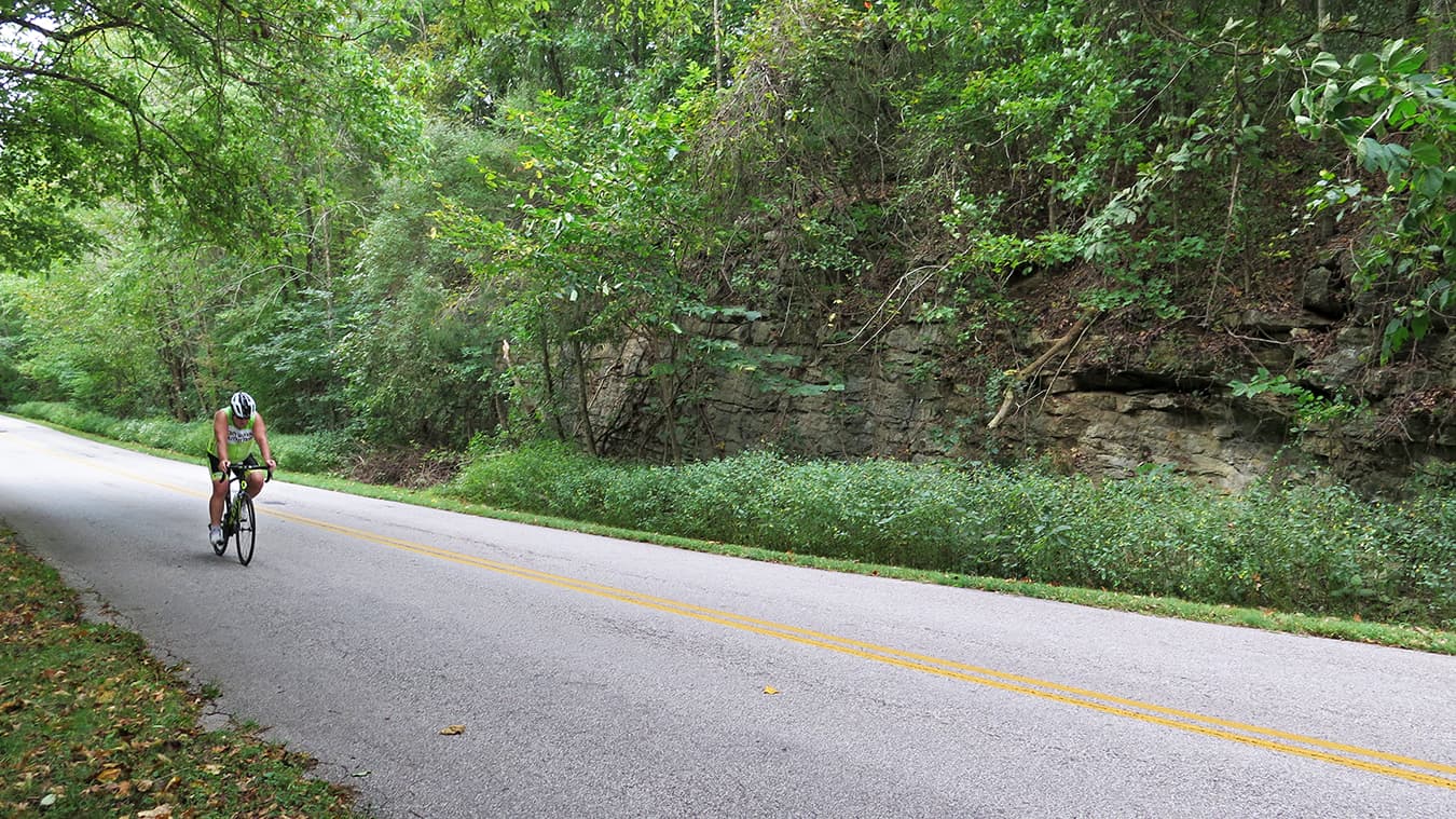 Riders can choose from an abundance of roads that pass through the beautiful topography of southern Indiana, such as this, Monroe Dam Road, by Monroe Lake. | Limestone Post