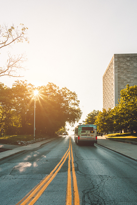 'The Sunrise, the Bus and the Library (#4).' | Photo by Francis Shok Mweze