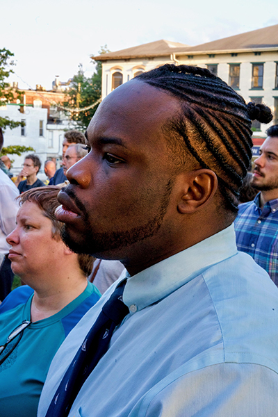 Booker, during a Black Lives Matter rally held on the Square in July 2016. The event was organized by local high school students. | Courtesy photo