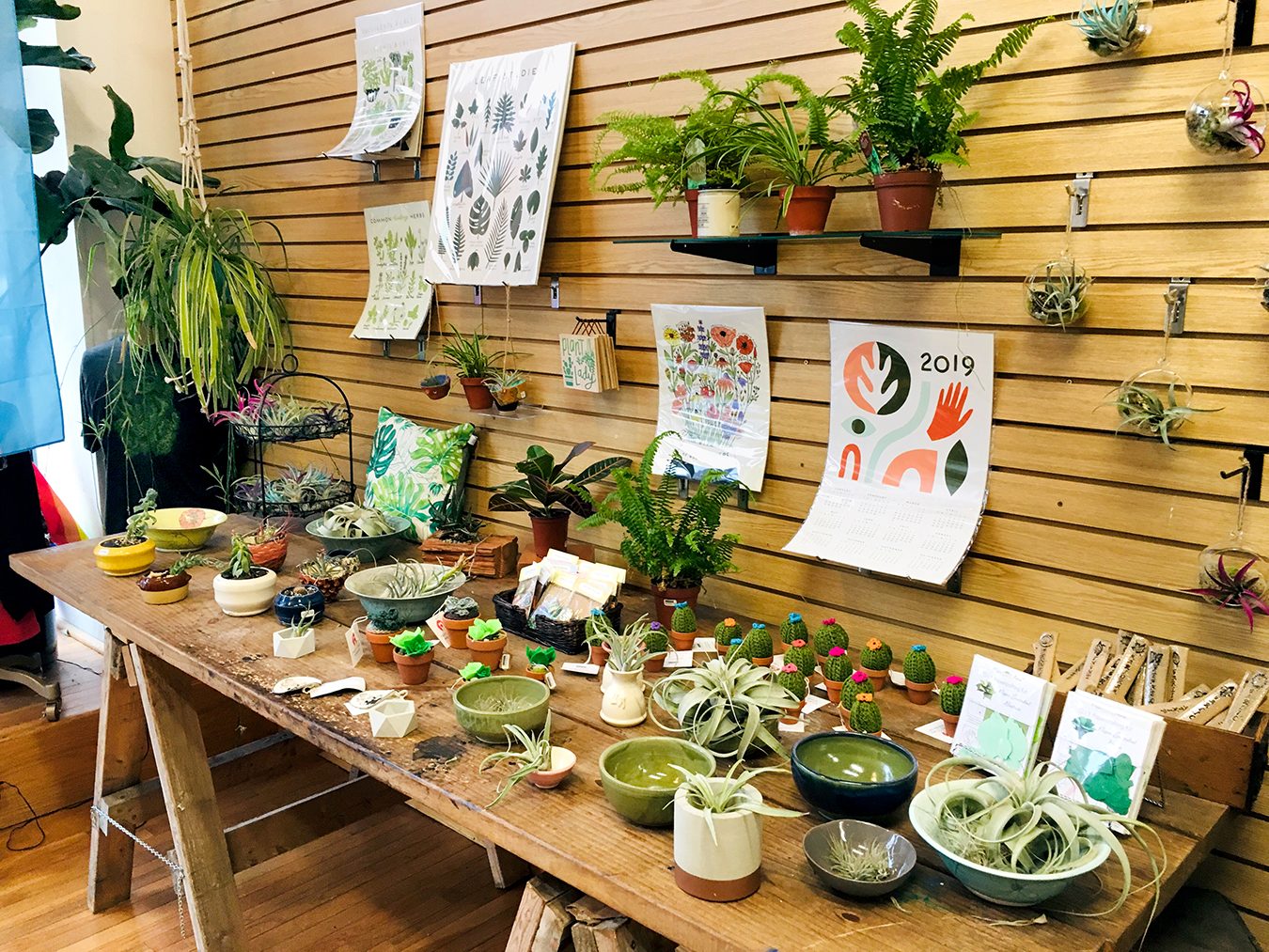 Gather carries a wide variety of unique, handcrafted gifts, including ceramics, illustrations, jewelry, candles, clothing, and more. 