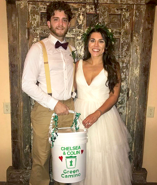 Client Chelsea Benfer and her husband, Colin Downey, invited Green Camino to compost at their wedding. | Photo courtesy of Green Camino