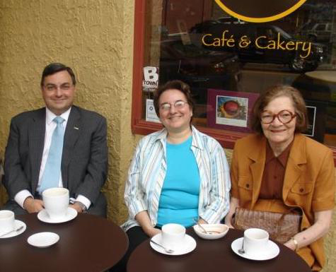 Zaineb, center, with her brother, Feisal, and their mother, Amel Amin-Zaki, at BLU Boy Café &amp; Cakery a few years ago. | Courtesy photo