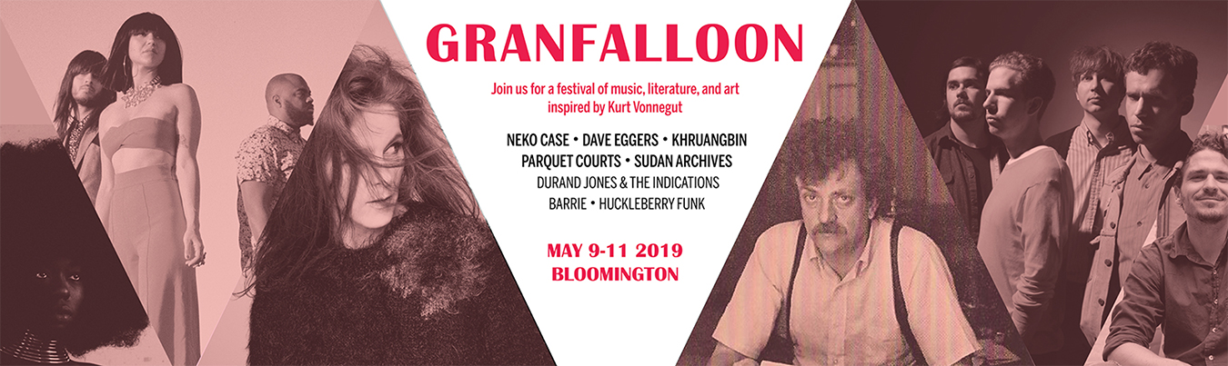 Bringing nationally known artists and academics to Bloomington, the Granfalloon festival is “a celebration of the leading edge of Indiana art and ideas,” says Ed Comentale, Director of the IU Arts and Humanities Council. Music, writing workshops, live readings, creative activities, and much more are planned at a variety of venues across Bloomington on May 9-11.