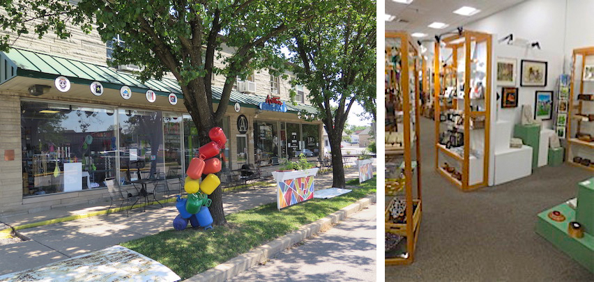 (left) Dimensions Gallery at Artisan Alley, 222 W. 2nd St.; (right) By Hand Gallery, 101 W. Kirkwood Ave. #109