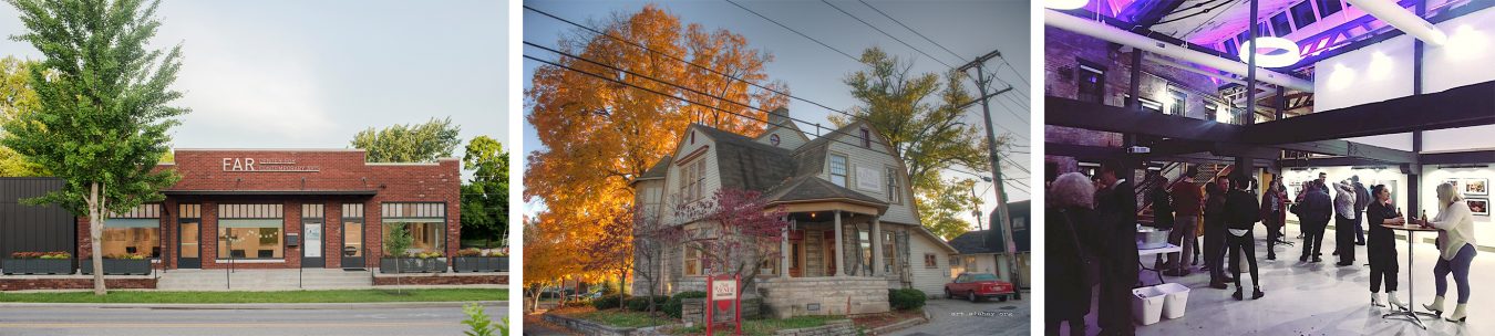 (l-r) Pictura Gallery—FAR Center for Contemporary Arts, 202 S. Rogers St.; The Venue Fine Art & Gifts, 114 S. Grant St.; Untitled Light at the Mill, 642 N. Madison St.