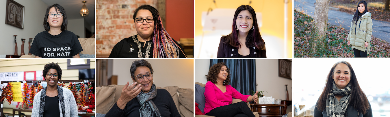 (top row, l-r) Abby Ang, Jada Bee, Mónica Billman, Cara Caddoo; (bottom row, l-r) Lauren McCalister, Michelle Moyd, Amrita Myers, Brandi Williams.