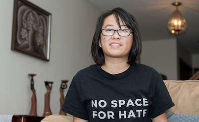 Ang and other individuals started No Space For Hate in 2019 to ‘work against white supremacy in Bloomington.’ When the Bloomington Community Farmers’ Market closed for two weeks last summer, No Space for Hate held a fundraiser to buy produce from area vendors and donate it to food pantries Community Kitchen, Pantry 279, and Shalom Community Center.