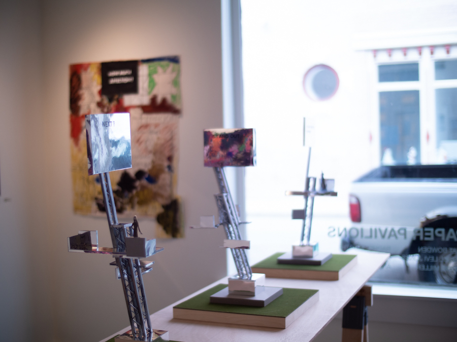 (foreground) ‘Three Tribunes for a Long Century’ by Andréa Stanislav | Photo by Ian Carstens