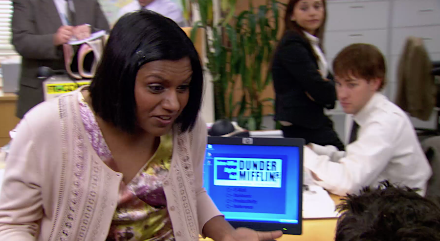 From ‘The Office,’ when Kelly Kapoor (Mindy Kaling) tells a co-worker how Netflix works: ‘I go click, click, click. … It’s so easy, Ryan. Do you really not know how Netflix works?’