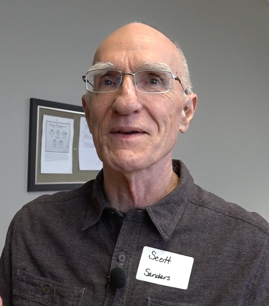 Bloomington author and Soup Bowl volunteer Scott Russell Sanders says the benefit “epitomizes what a community can do when they pool their resources and act out of generous motives to relieve suffering.” | Photo by Duane Busick